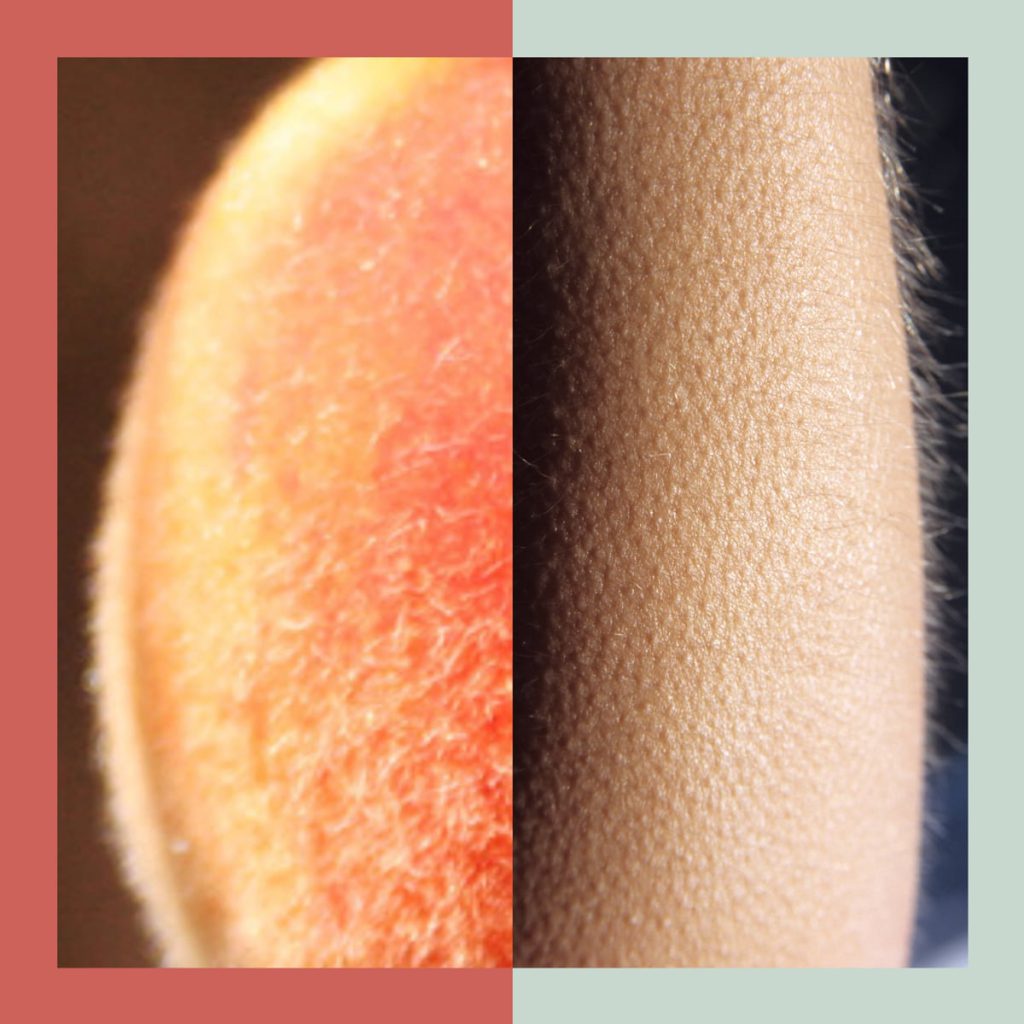 Peach and skin