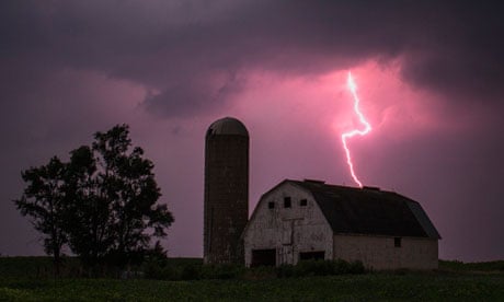 Barn with lightning